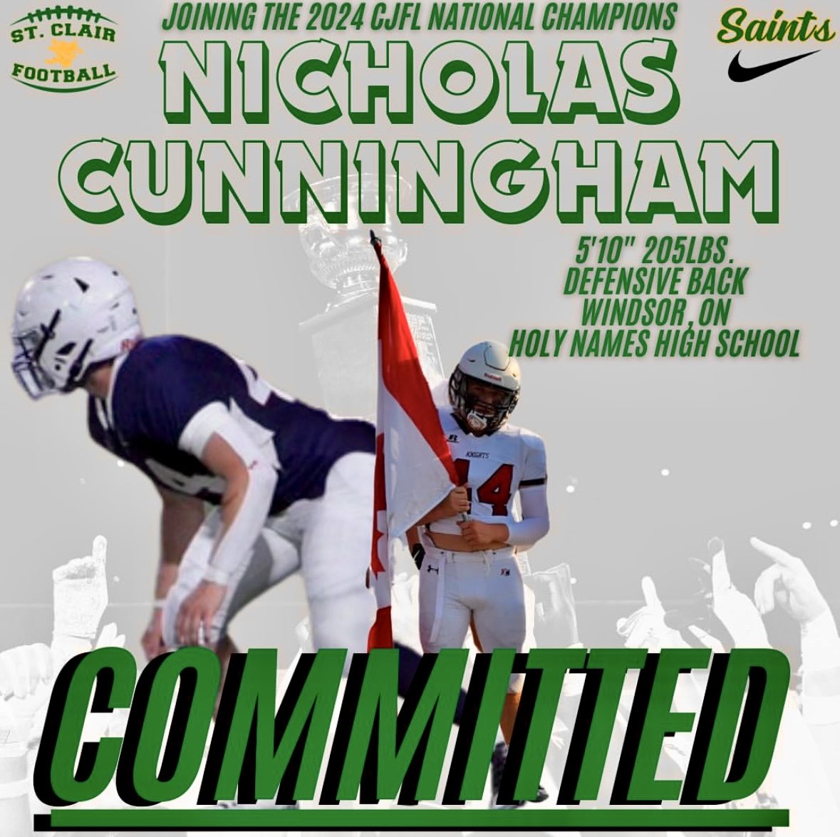 MChance519's tweet image. A local star from one of the top powerhouse programs in the province. We are adding a hard nosed, physical presence with this legacy recruit.
Welcome to the National Champions Nicholas!