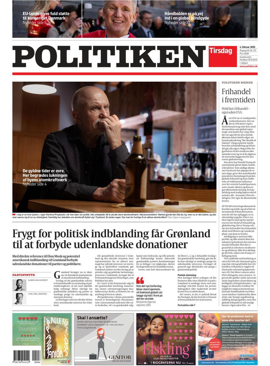 Med direkte reference til potentiel amerikansk indblanding og Elon Musk vil Grønland forbyde udenlandske penge til grønlandske partier og politikere. Ny lov vil gøre Grønland til et foregangsland.
#dkmedier #tomorrowspaperstoday