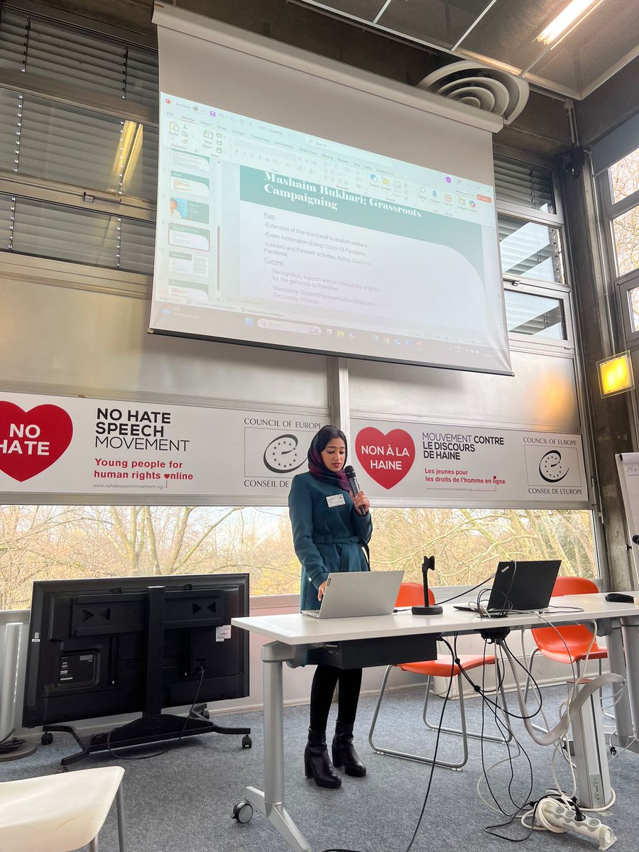 MashaimBukhari's tweet photo. Honoured to complete the Advocacy for Democracy &amp; Human Rights training by the Council of Europe representing 
@OfficialSYP . Key highlights include advocating the genocide in Palestine and sharing organisational and personal best practices for successful campaigns. https://t.co/GNNh550Lbb