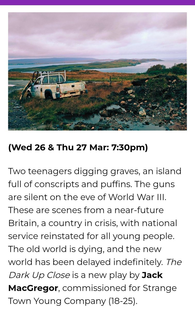 Tickets are now on-sale for my new play THE DARK UP CLOSE 👁