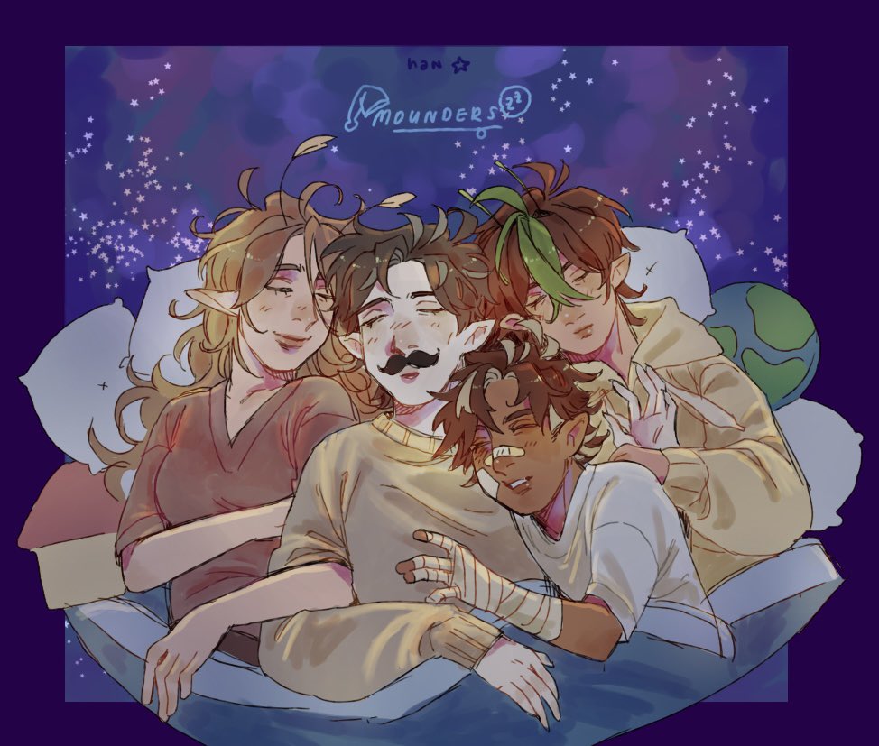 hannnsh_'s tweet photo. mounders 🌌🌎

this is for propaganda on tumblr lol
i dun like the lighting but its oky ig

[ #smallishbeansfanart #mumbojumbofanart #pearlescentmoonfanart #bdoubleo100fanart ] https://t.co/IZ2XUfwSll