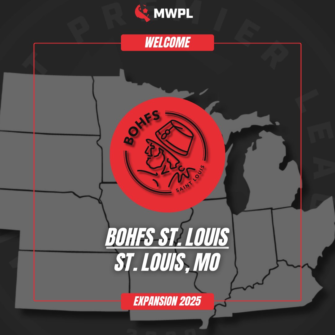 𝐄𝐗𝐏𝐀𝐍𝐒𝐈𝐎𝐍 𝟐𝟎𝟐𝟓

𝐁𝐎𝐇𝐅𝐒 𝐒𝐭. 𝐋𝐨𝐮𝐢𝐬 (<a href="/Bohfs_stl/">Bohfs_stl</a>) joins the Midwest Premier League's Gateway Conference for the 2025 season!

🔗 📢 :  midwestpl.com/2025/02/03/boh…
