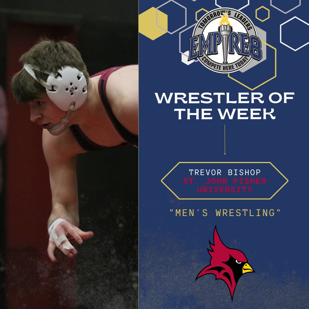 Empire 8 (@empire8) on Twitter photo Congrats to our #E8 Men's Wrestling Weekly Award Winner!
Wrestler of the Week Trevor Bishop
<a href="/FisherAthletics/">SJF Cardinals</a>
#E8Proud #LeadersCompeteHere #WhyD3 Congrats to our #E8 Men's Wrestling Weekly Award Winner!
Wrestler of the Week Trevor Bishop
<a href="/FisherAthletics/">SJF Cardinals</a>
#E8Proud #LeadersCompeteHere #WhyD3
