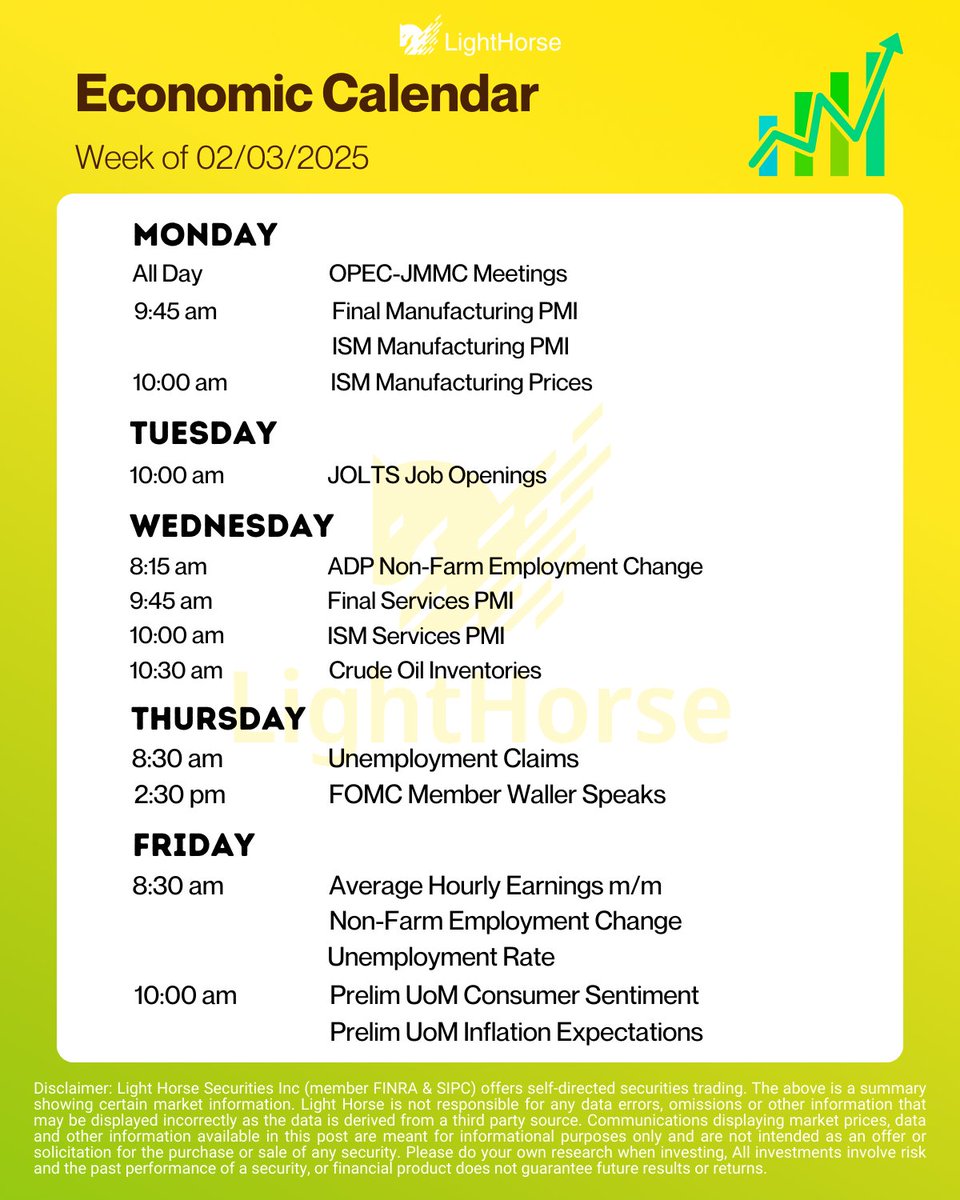 LHSecurities's tweet photo. 📅 Keep Up with This Week’s Economic Calendar! Don’t miss key data releases and events – stay informed and plan your trades! Check the full lists on Light Horse app: https://t.co/omASrgO901 

#LightHorse #MarketWatch #Economic #MajorEvents #economynews #FOMC #PMI #OPEC https://t.co/mXzBMNKsdZ