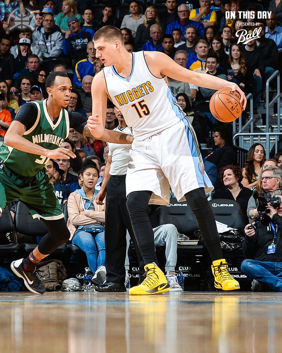 nuggets's tweet photo. On this day, 2017: Nikola recorded the FIRST triple-double of his career! https://t.co/9P8S5GCLpl