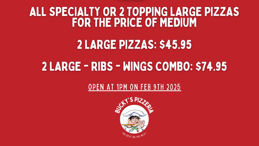 Buckys West Coast Pizzeria tweet media