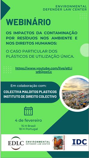 "OS IMPACTOS DA POLUIÇÃO POR RESÍDUOS NO MEIO AMBIENTE E NOS DIREITOS HUMANOS".  TERÇA-FEIRA , 4 de fevereiro. 15 h Brasil  Streaming Youtube 
 
buff.ly/4gw3dkZ