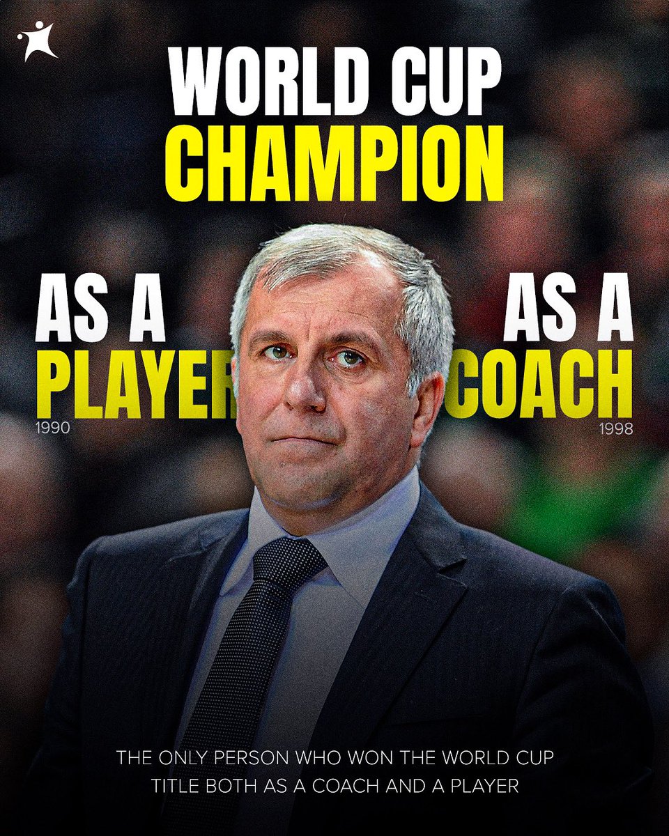 Serbian coach and former player Željko Obradović is the only person who won the World Cup title both as a coach and a player 🥇 #FIBAWC #StepItUp