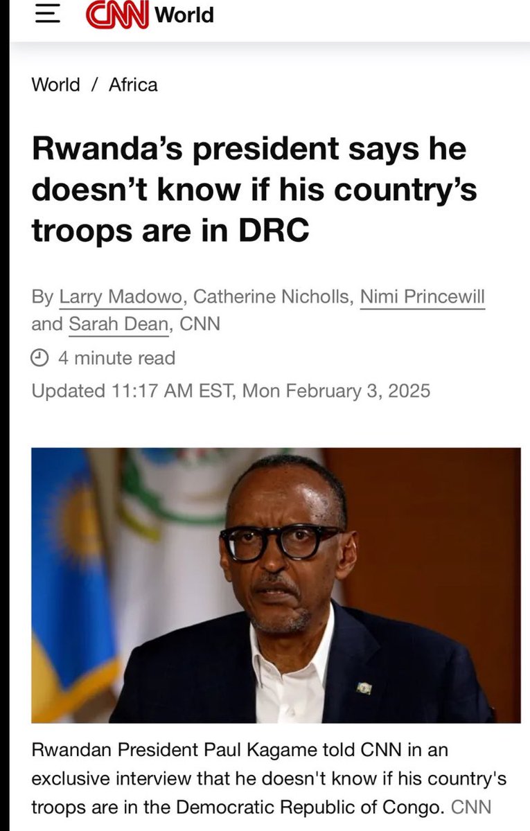 Muri iyi interview na CNN,  Kagame uburyo abeshye ko ingabo ze zitari Muri RDC, ni nkumwana uvuga ko nta sukari yibye kandi iyo sukari yamusigaye kumunwa no mu isura hose , nta wutabibona uretse we!