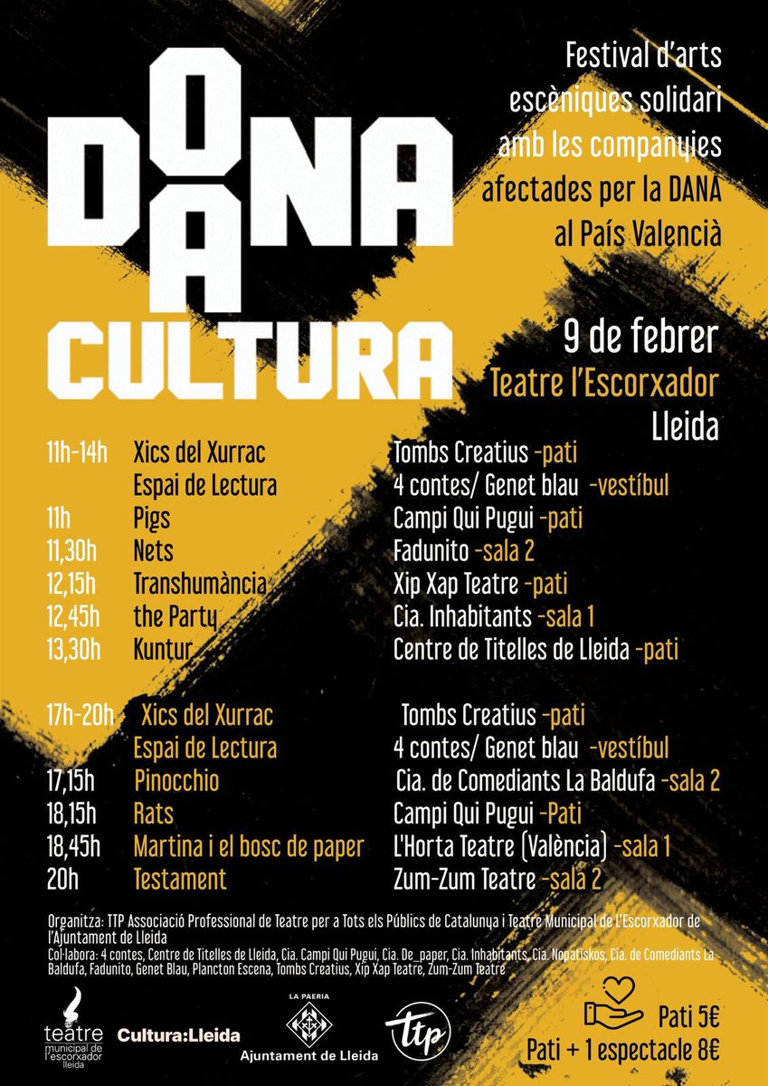 Aquest diumenge, a Lleida tenim cita amb la cultura i la solidaritat!🫶🏼