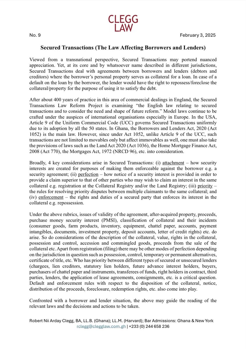 Robert Nii Arday Clegg, Esq. (@rniiardayclegg) on Twitter photo Secured Transactions (The Law Affecting Borrowers and Lenders) Secured Transactions (The Law Affecting Borrowers and Lenders)