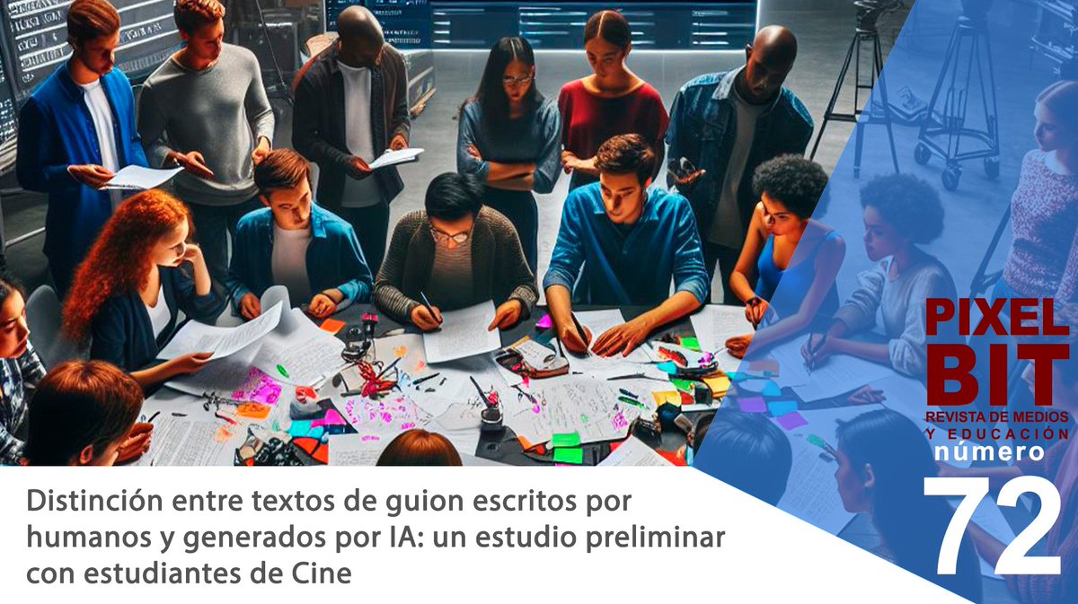 🤖 ¿Podemos distinguir un guion escrito por humanos de uno generado por #InteligenciaArtificial? 🎬

🖊 Autores:
🎭 Javier Luri Rodríguez
🎭 Elio Quiroga Rodríguez

📍 doi.org/10.12795/pixel…