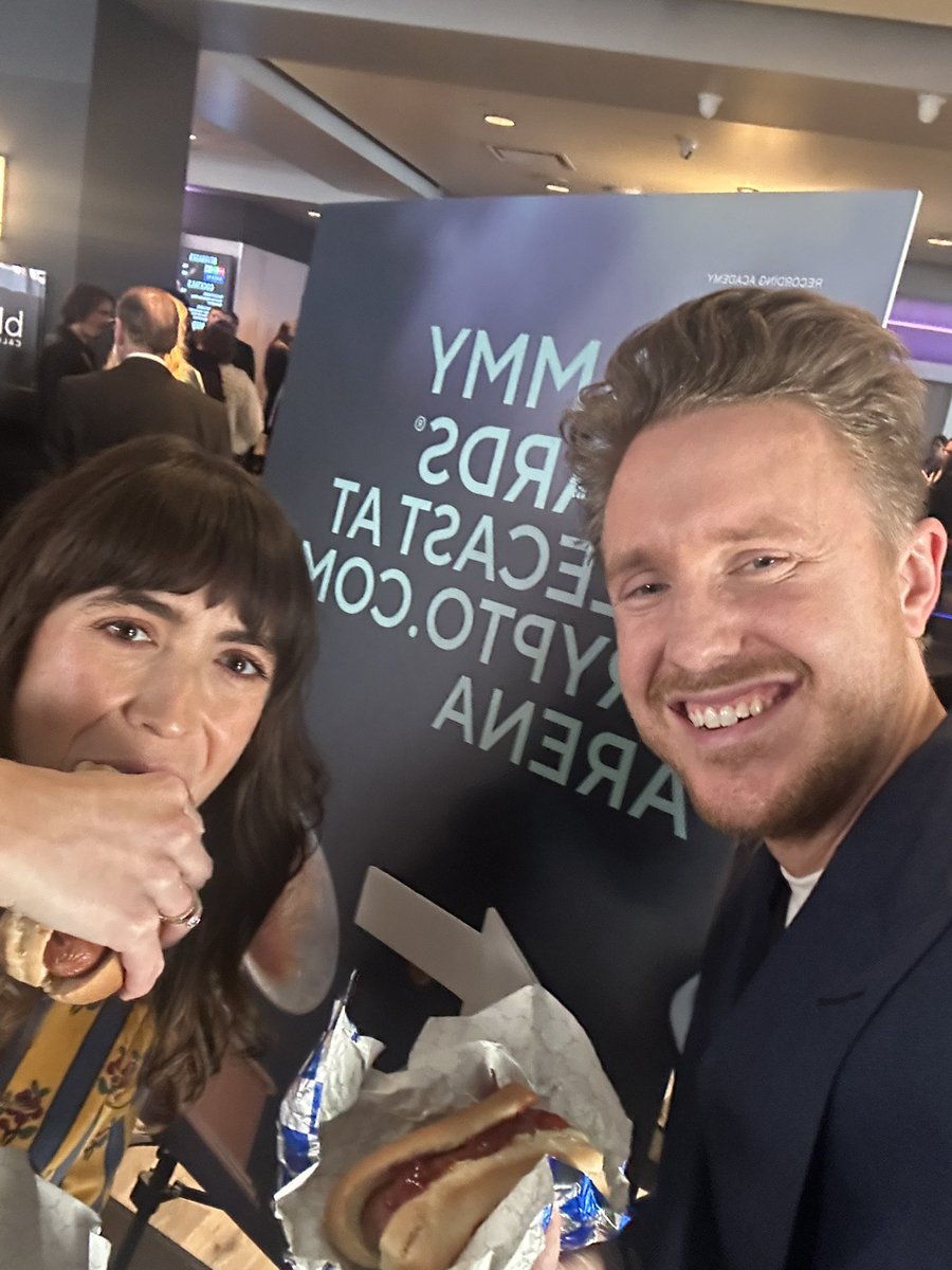 Didn’t win, but did eat hot dogs in the lobby.