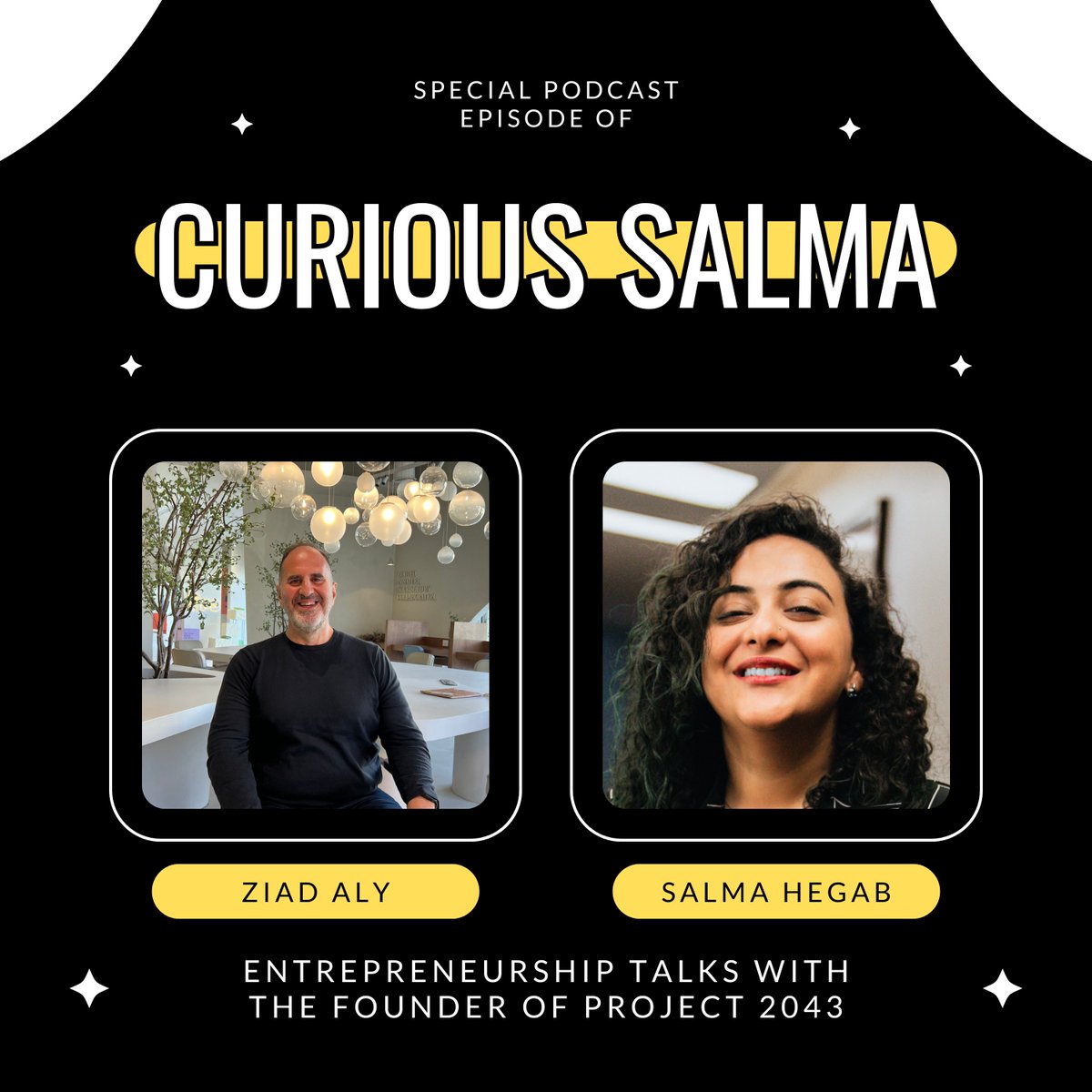 CuriousSalma's tweet photo. I’m beyond excited to sit down with @ziadaly, my first business mentor. Now, as the founder of The #2043Project, he’s tackling some of the world’s biggest challenges &amp; I can’t wait to pick his brain!

What would you ask him? Drop your Qs below!

#CuriousSalma #Podcastteaser https://t.co/AKtYIPgur3