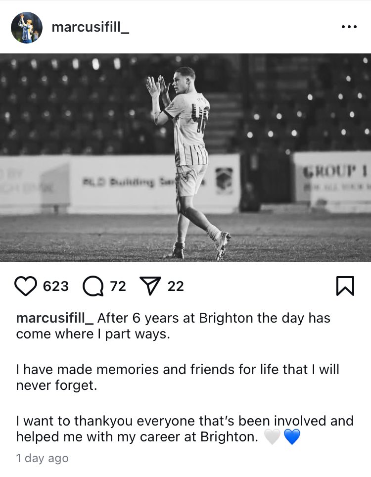 Luke__Maunder's tweet photo. Pure speculation this, but Marcus Ifill (21) left Brighton yesterday with no hint of destination…

Wiltshire-born, came through Swindon’s academy.

LW, but has made a few appearances at CF recently. 

Impressed when I watched him, absolutely unbelievable pace. 💨 

#UTG https://t.co/X2mKmJv56P