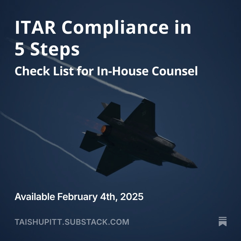 ITAR Compliance in 5 Steps open.substack.com/pub/taishupitt…