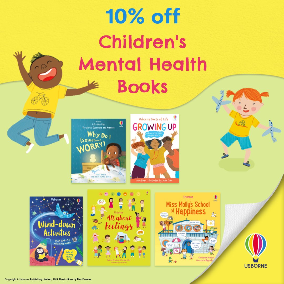 🌻 10% off mental health books to support teaching around Children’s Mental Health Week. 
You can shop all of our children's mental health special offer titles on my website below ⬇️ 
usborne.com/gb/books/brows…

@ a school to get their library stocked with these gorgeous books!