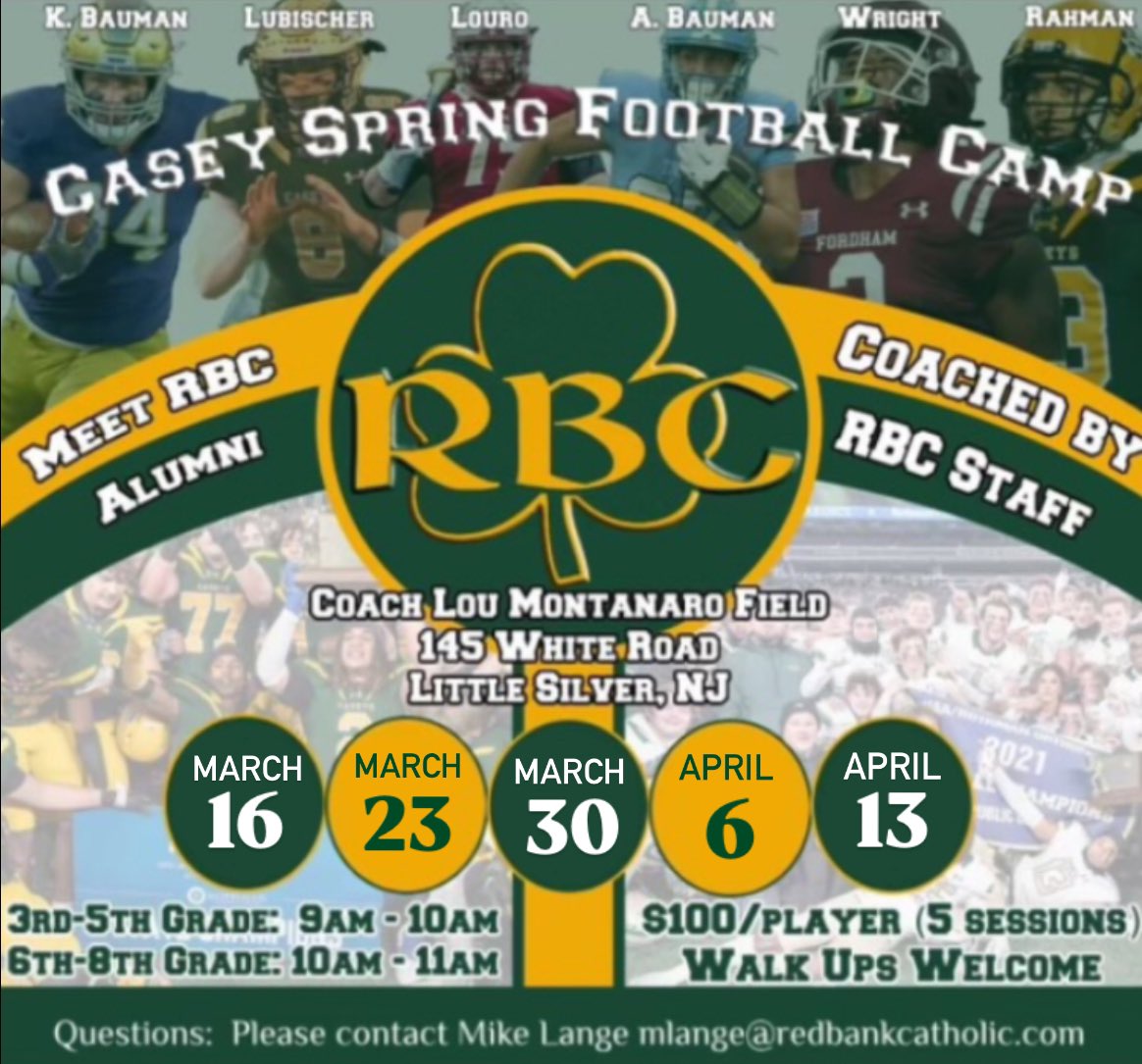 Sign Up For Our Spring Camp!
Over 100 players last year!
<a href="/RBC_FTBALL/">RBC FOOTBALL</a> 

redbankcatholic.org/athletics/camps
