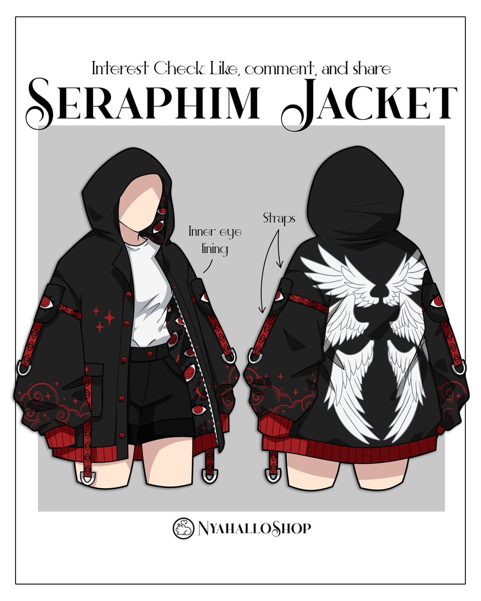 Seraphim jacket (black and red) 👁️👁️👁️ Reposts appreciated
