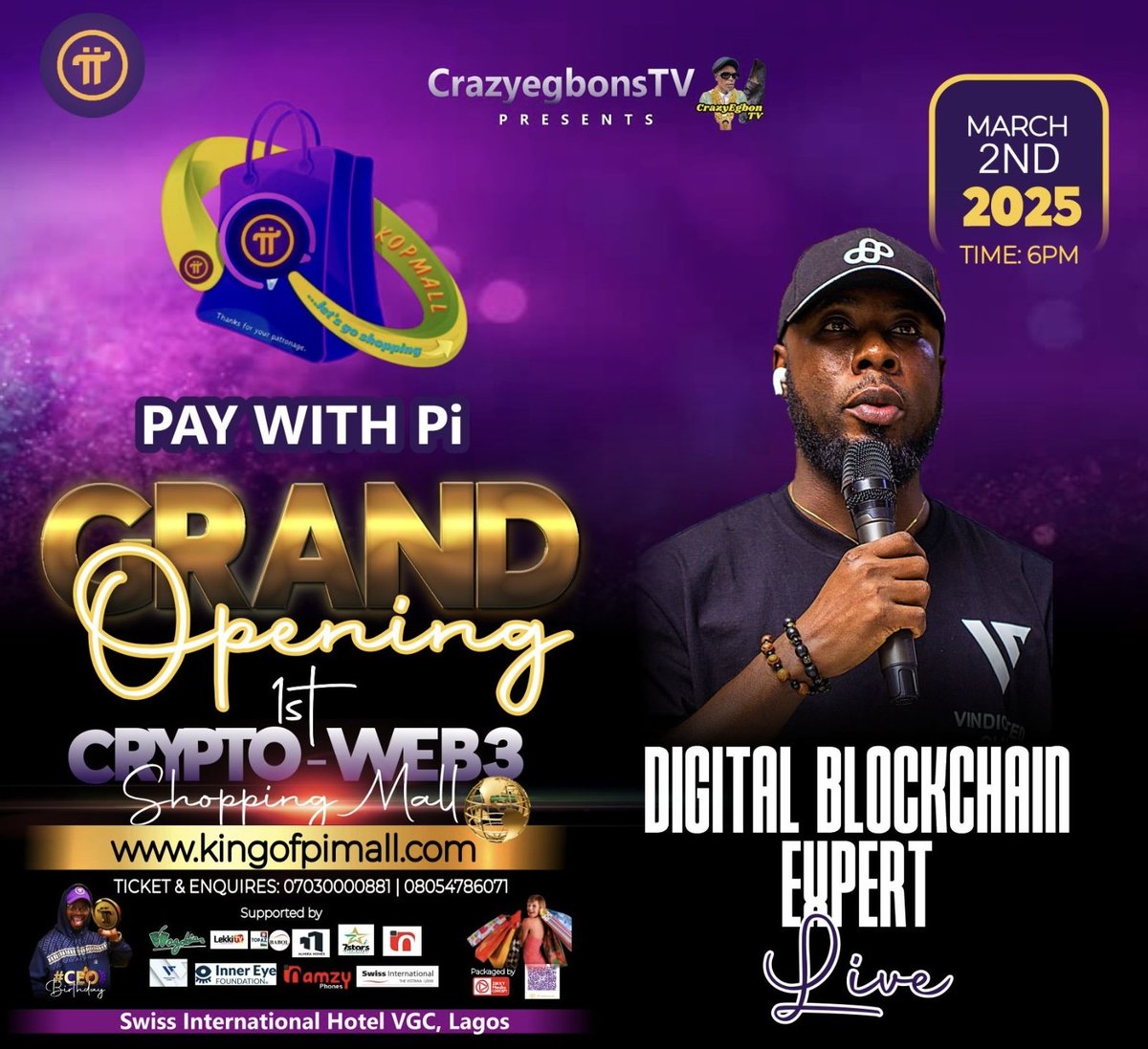 Vindicatedchidi's tweet image. In anticipation of the @PiCoreTeam Open Mainnet, I will be in Lagos for the Grand Opening of King of Pi Mall.

All Pioneers in Lagos, Catch me Live!!!

#PiNetwork #PiPay #pipayment