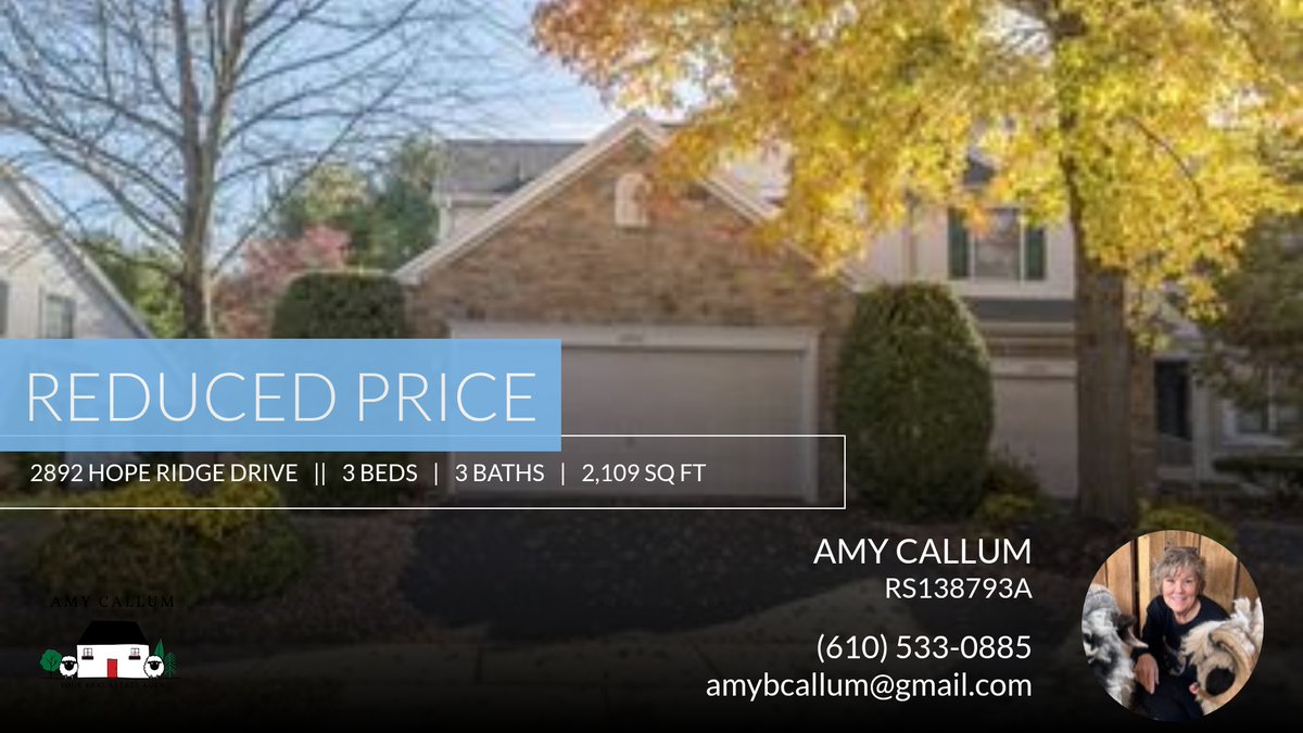 AmyCallumCBH's tweet photo. 📍 Reduced Price 📍 This recently reduced home at 2892 Hope Ridge Drive in Bethlehem Twp won't last long, so, don't wait to set up a showing! Reach out here or at (610) 533-0885 for more information!

Amy Callum https://t.co/6bmuVtr1jY https://t.co/QQHhzuvFSl
