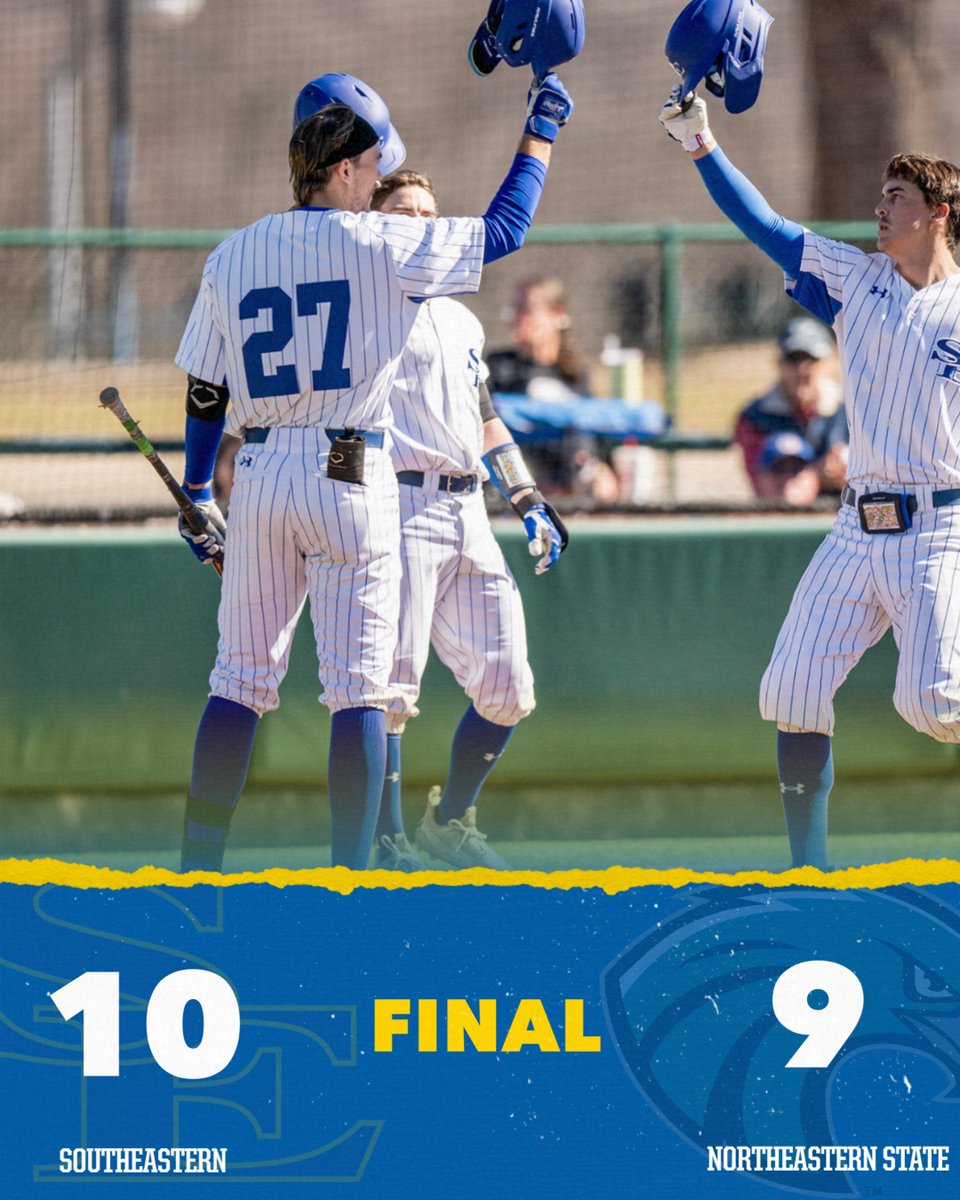Southeastern Athletics (@gosoutheastern) on Twitter photo Final in Edmond...
Head Coach Alan Trayler picks up his first career victory!
<a href="/SavageStormBSB/">Savage Storm Baseball</a> | #GoSoutheastern | #TakeCover Final in Edmond...
Head Coach Alan Trayler picks up his first career victory!
<a href="/SavageStormBSB/">Savage Storm Baseball</a> | #GoSoutheastern | #TakeCover