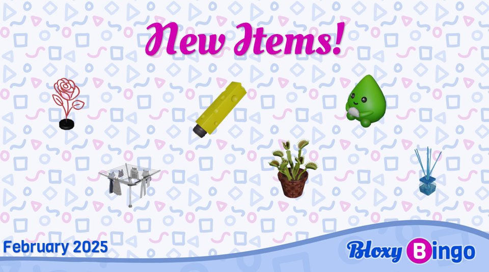 BloxyBingo's tweet image. Items for February!