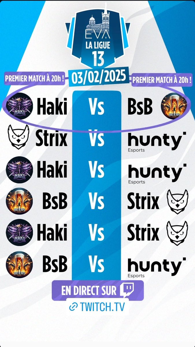 On est en live pour la Div 1 de notre ligue locale, La Ligue 13 !

twitch.tv/eva__marseille