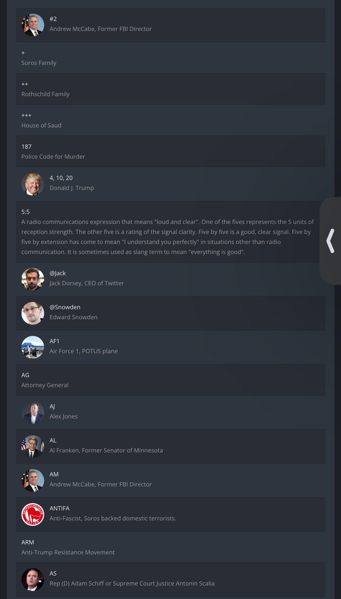 jgt58maga's tweet image. Ever wondered what all those crazy abbreviations are in the Q drops?
Well you asked and here ya go!
Bookmark this for reference
A good way to look at the drops can be found at
Www. Qagg. News
All the definitions in the comments as I can only post 4 pics at a time