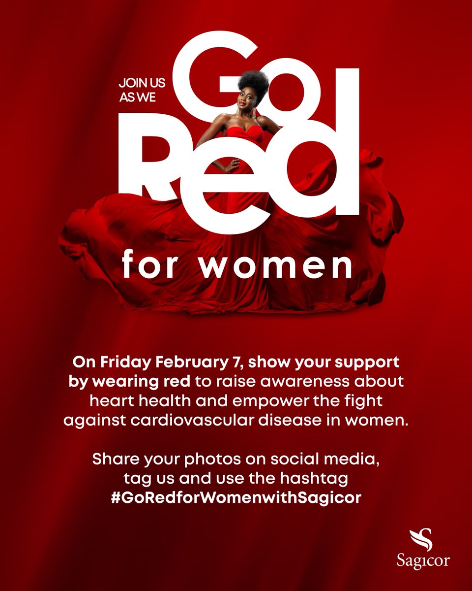 ❤️Sagicor is going RED! Are You?
Wear Red this Friday to raise awareness about women’s heart health &amp; cardiovascular diseases.
Let’s spread awareness and empower women to take charge of their well-being!

Use #GoRedForWomenWithSagicor to show your support!🫀