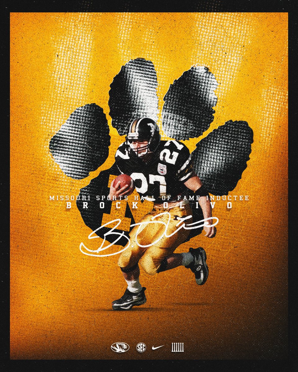 MizzouFootball's tweet photo. Congratulations Brock Olivo on being inducted into the Missouri Sports Hall of Fame! 

#MIZ https://t.co/njE4Vl812w