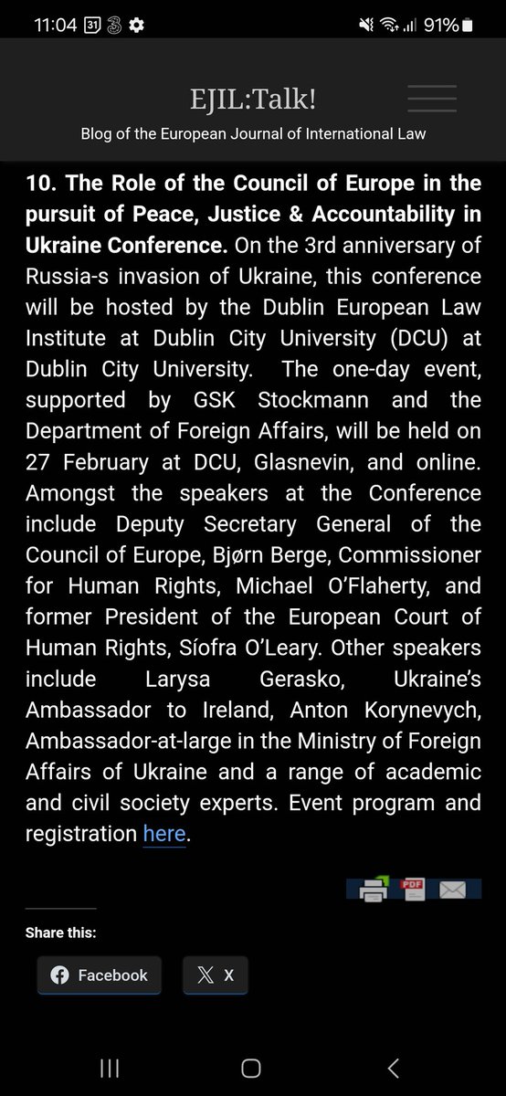 Andrew Forde (@drandrewforde) on Twitter photo Thanks for sharing the news about the Conference on the Role of the Council of Europe (<a href="/coe/">Council of Europe</a> ) in the pursuit of peace, justice and accountability In Ukraine, <a href="/ejiltalk/">EJIL: Talk!</a>
27 February 2025, <a href="/DCU/">Dublin City University</a>
Register to attend online or in person here: docs.google.com/forms/d/e/1FAI… Thanks for sharing the news about the Conference on the Role of the Council of Europe (<a href="/coe/">Council of Europe</a> ) in the pursuit of peace, justice and accountability In Ukraine, <a href="/ejiltalk/">EJIL: Talk!</a>
27 February 2025, <a href="/DCU/">Dublin City University</a>
Register to attend online or in person here: docs.google.com/forms/d/e/1FAI…