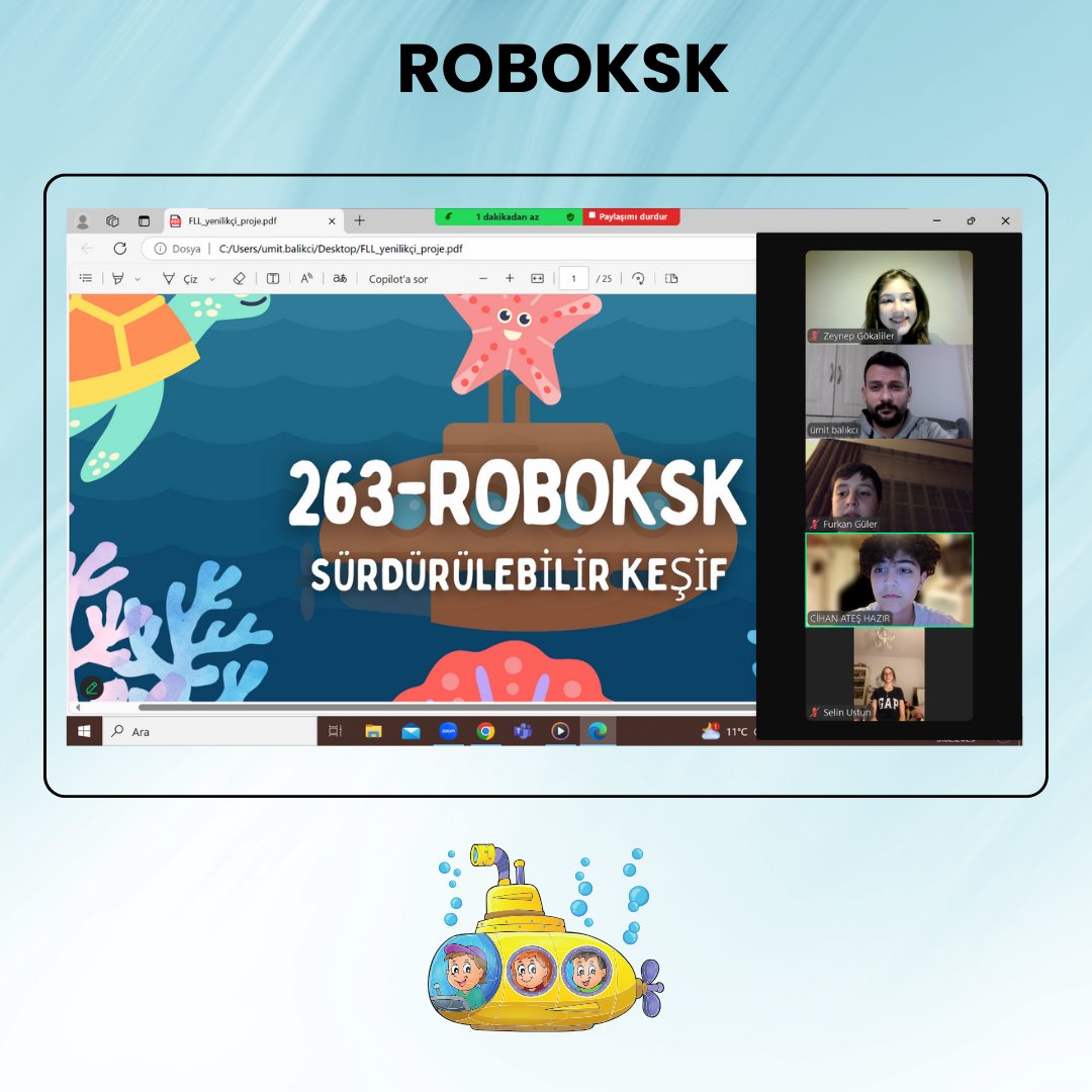 UBalkc's tweet photo. Danışmanlığını yürüttüğüm Bahçeşehir Koleji Karşıyaka Kampüsü FLL takımı RoboKSK, FLL Challenge – Submerged teması için yenilikçi çözümler geliştiriyor! 💡🌊 STEM ve mühendislik tasarım süreciyle su altı dünyasına sürdürülebilir fikirler sunmaya hazırlanıyoruz. 🚀✨ https://t.co/F8em5joEih