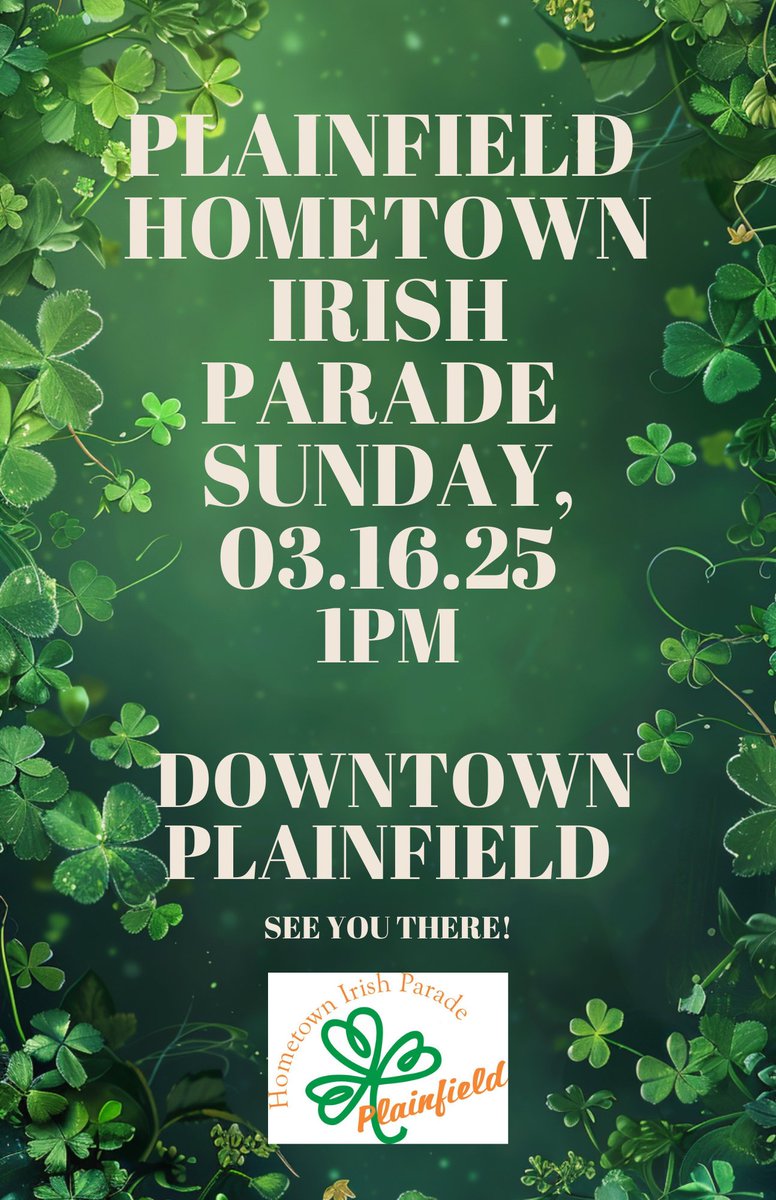 Looking forward to seeing everyone on Sunday, 03.16.25 <a href="/1pm/">໊</a> Downtown Plainfield for this year's Plainfield Hometown Irish Parade!

See you there! 
Plainfield Hometown Irish Parade