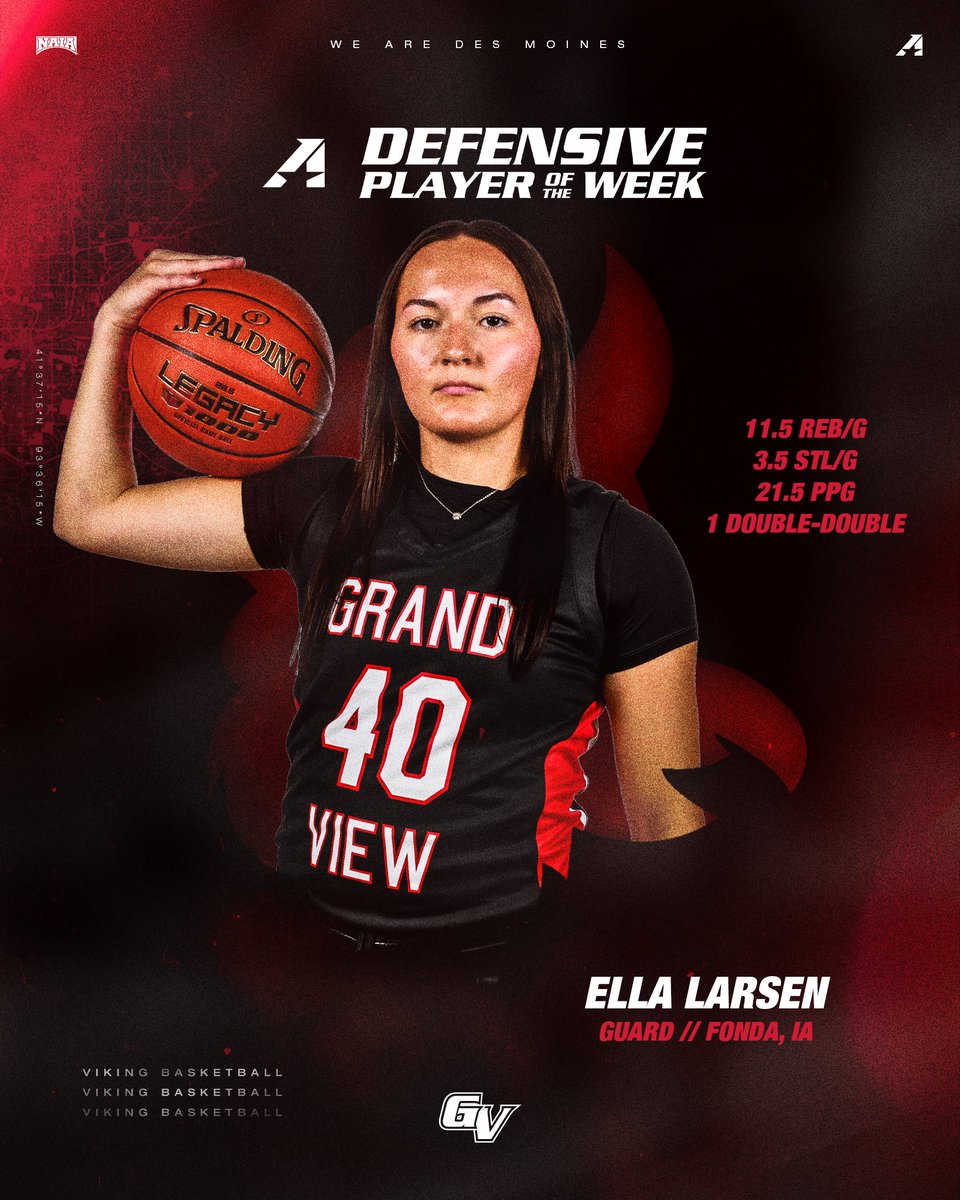 Viking Athletics (@vikingathletics) on Twitter photo <a href="/HeartSportsNews/">Heart of America Athletic Conference</a> Defensive POW... ๐๐ ๐๐ข๐ง.
Make it 3โฃ weeks straight for <a href="/ella_larsen40/">Ella Larsen</a>
#WEAREDSM x <a href="/gv_wbb/">GVU WBB</a> <a href="/HeartSportsNews/">Heart of America Athletic Conference</a> Defensive POW... ๐๐ ๐๐ข๐ง.
Make it 3โฃ weeks straight for <a href="/ella_larsen40/">Ella Larsen</a>
#WEAREDSM x <a href="/gv_wbb/">GVU WBB</a>