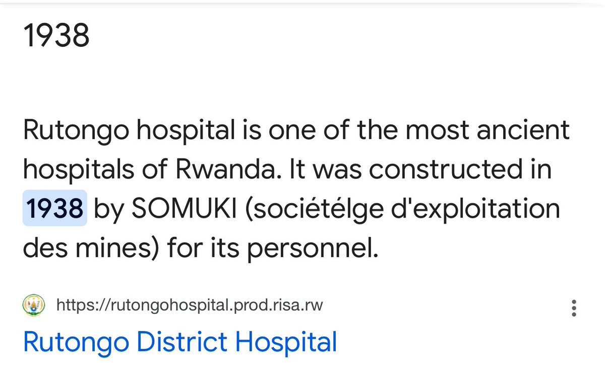 Dear <a href="/LarryMadowo/">Larry Madowo</a> , as a medical doctor who worked in various #Rwandan hospitals, I took a keen interest in their history and locations.

#Rutongo Hospital was built in 1938 to serve miners, followed by #Rwinkwavu (1947) and #Rwamagana (1948)—all established near mining sites.