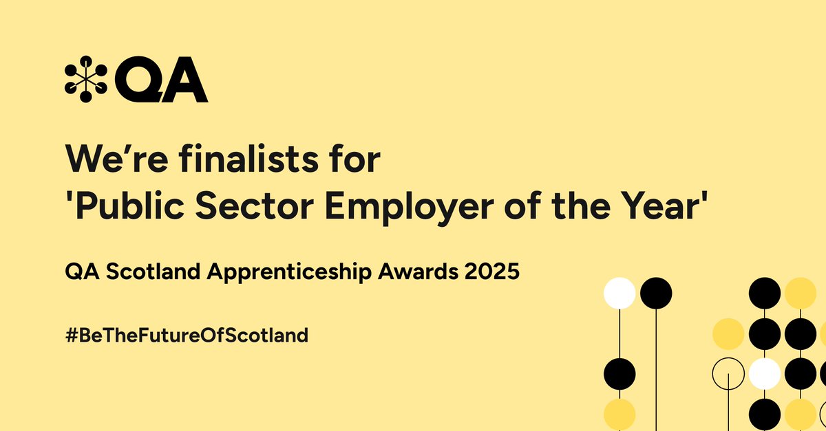 Delighted that we have been shortlisted in the Public Sector Employer category for the QA Scotland Apprenticeship Awards 2025!!