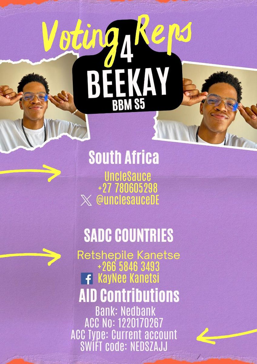 PrincessKay9's tweet image. FOCUS, BEEKAY ONLY❗️❗️❗️❗️❗️

WE REGROUP AND GATHER MORE VOTING MATERIAL ❗️❗️❗️❗️

@BeekayRSA_ QWAQWA IS ROUTING FOR YOU, MY BOY. 💯⚡️💯⚡️🔥💯🔥

#BeeVoltzNation 
#BishopTheSmoothOperator 
#BeekayTheSilentAssassin 
#BokangChephetsa 
#BBMzansi
