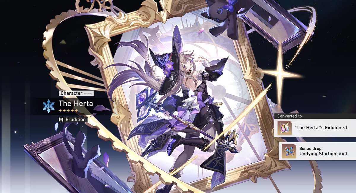 CrystaJem's tweet photo. OMFG I GOT 4 COPIES OF HERTA IN TOTAL FROM A SINGLE BANNER DURATION WINNING ALL 50/50s?!?!? we are meant to be frfr 🥹💜💜💜💜💜

#HonkaiStarRail #herta #TheHerta https://t.co/wao3CYdjEJ