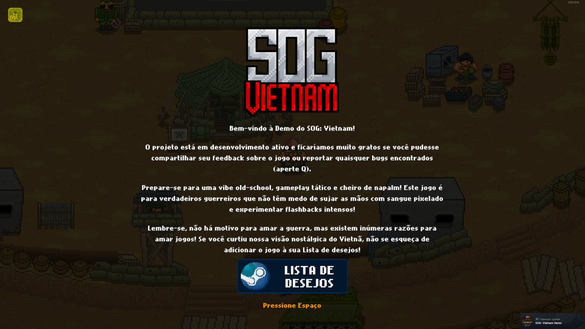 Last Saturday, we released another update for the SOG: Vietnam Demo! Besides adding the most requested features, we’ve also introduced Brazilian Portuguese 🇧🇷

We’d like to give a special thanks to @hbn_loc  for his help with the localization - it’s a pleasure working with you!