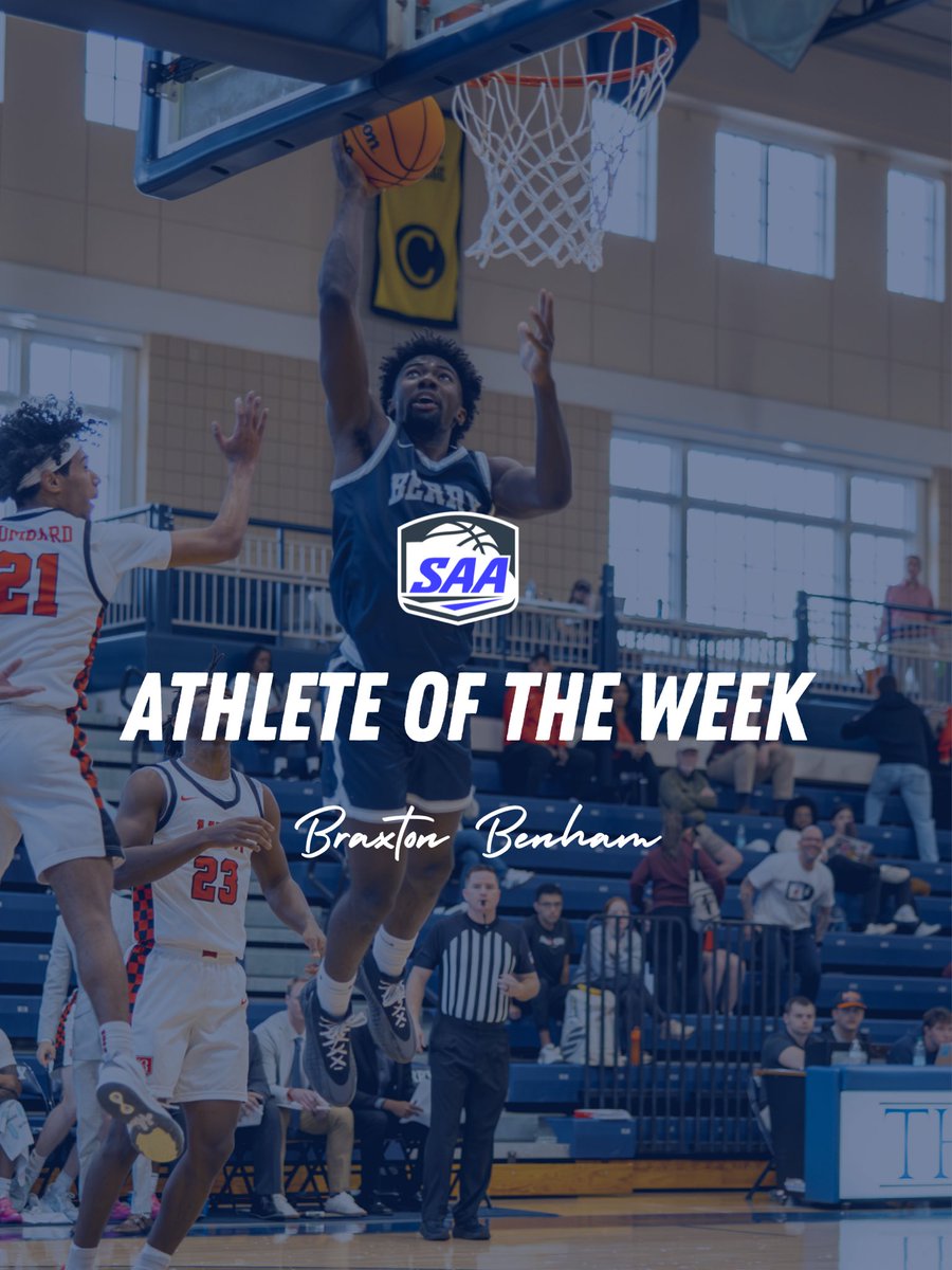 Berry Men's Basketball (@berrymbb_) on Twitter photo Again??? 🤷🏼♂️
Congrats to <a href="/B13Benham/">Braxton Benham</a> on winning <a href="/SAA_Sports/">SAA Sports</a> Athlete of the Week for a fourth time this season. We’re proud of you Brax! #Together #WeAllRow Again??? 🤷🏼♂️
Congrats to <a href="/B13Benham/">Braxton Benham</a> on winning <a href="/SAA_Sports/">SAA Sports</a> Athlete of the Week for a fourth time this season. We’re proud of you Brax! #Together #WeAllRow