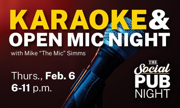 Dal staff and faculty are invited to join us Thursday, Feb. 6 for Karaoke and Open Mic Night at The Social with Mike "The Mic" Simms. ow.ly/VmSX50USsCF