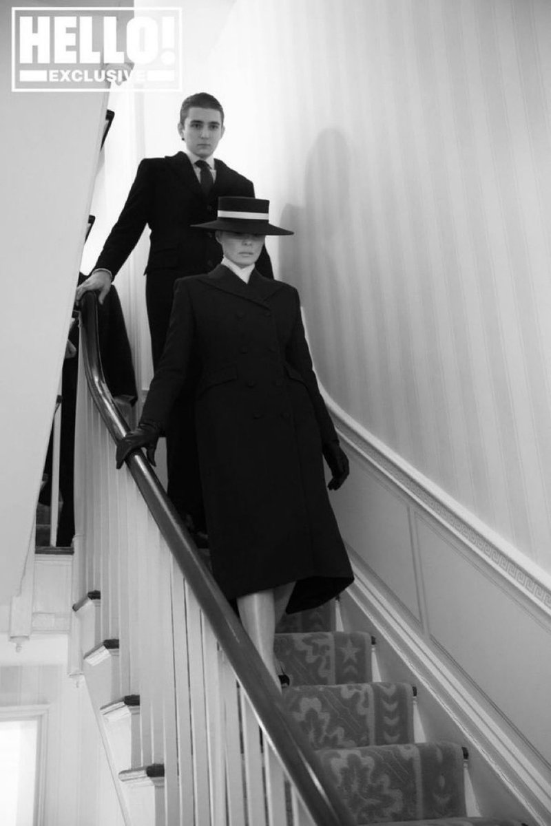 AFLoyals's tweet photo. First Lady Melania Trump and Barron Trump heading to the Inauguration swearing-in ceremony. https://t.co/ywiSR34GMI