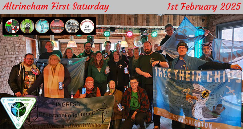 For our second #ingress First Saturday event this year. We ventured to Altrincham. It’s great to see so many agents on a cold day in Cheshire. Next month we’re heading to Leek (shards permitting). Come and join us #ingressfs <a href="/FevGames/">Fev Games</a> <a href="/NianticLabs/">Niantic</a> <a href="/brianrose/">brian rose</a> @NianticThia
