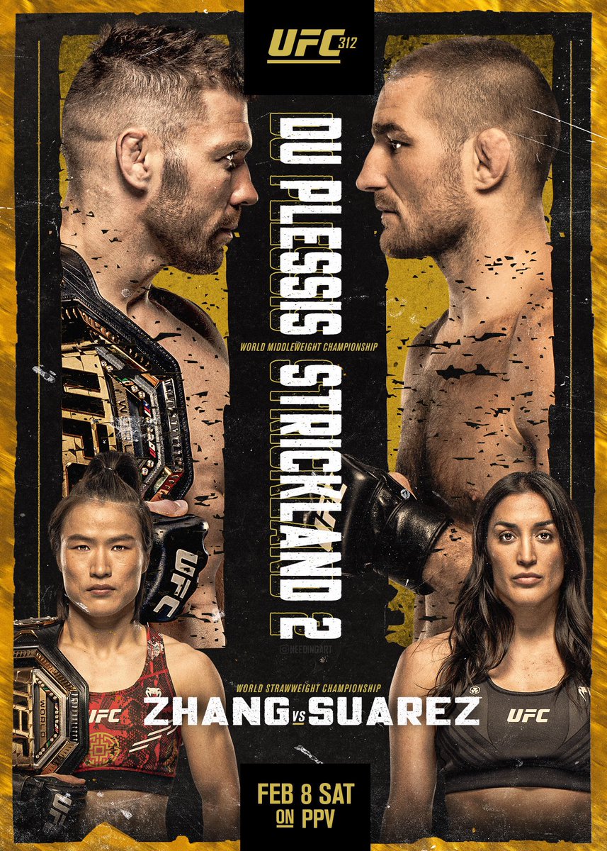 needingart's tweet photo. It’s UFC 312 Fight Week! @dricusduplessis vs @SSStricklandMMA 2 is gonna be LIT 🔥 and @MmaWeili vs @tatianaufc is gonna be so much fun! Who you got?! https://t.co/iQ1OI59ZR0