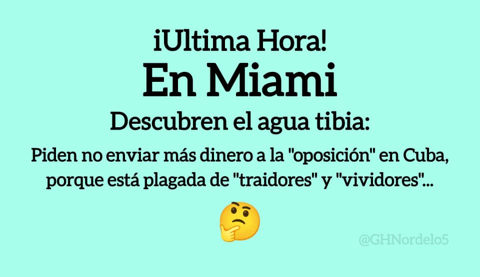 i¿De verdad!? iQuién lo hubiera pensado ..!
#Cuba #CDRCuba #CubaVencerá #UnidosXCuba
