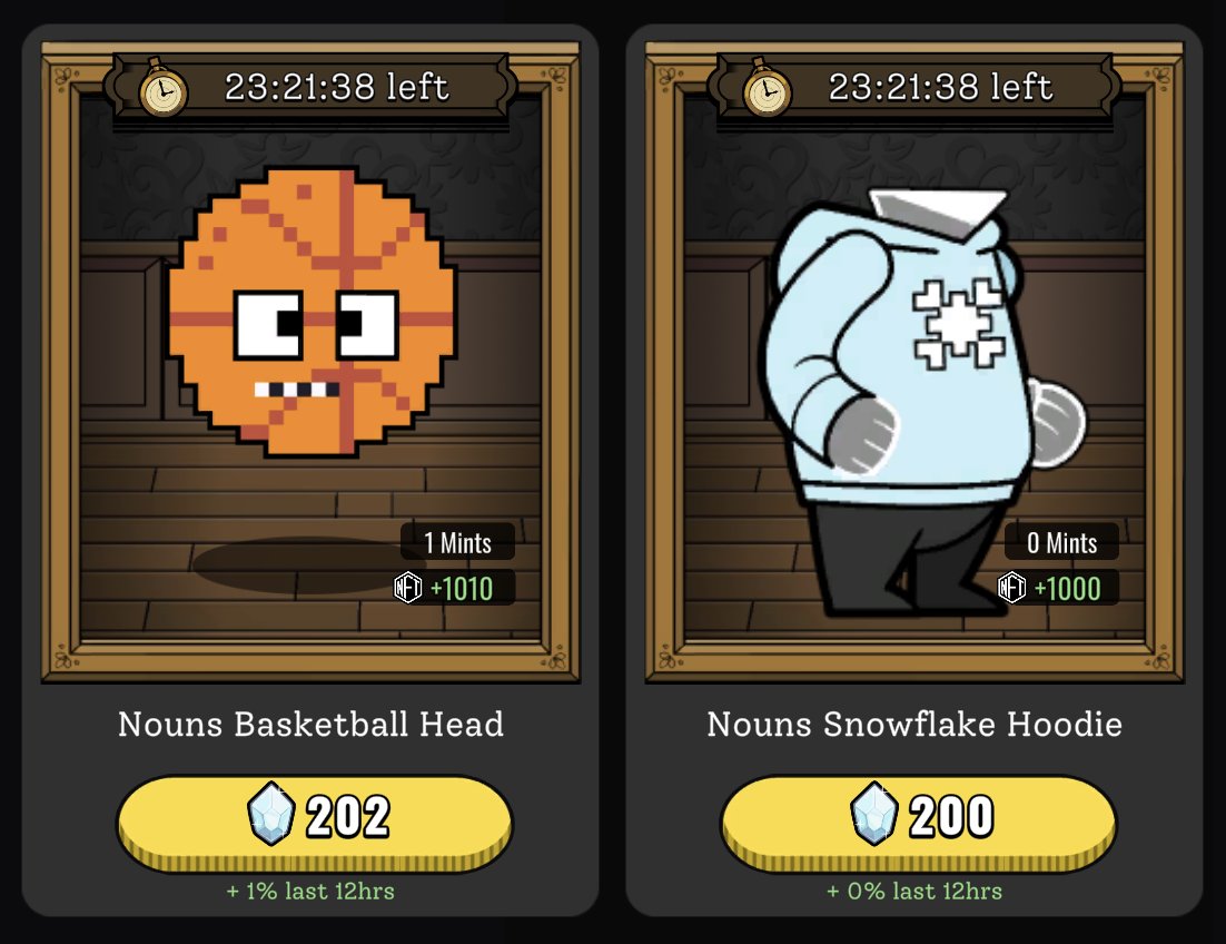 InviteToMystery's tweet image. New @nounsdao-inspired items just dropped

⏰ 48 hrs only
📈 NFT bonus increases with the price