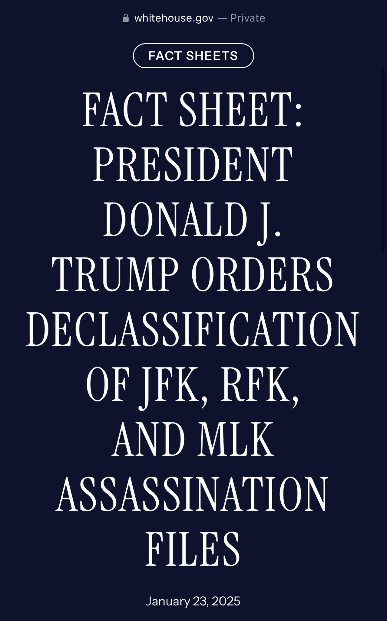 D.Sauce (TIE) on X: d-sauce-tie-on-x-evening-y-all-friendly-reminder-friday-2-7-25-is-15-calendar-days-from-the-signing-of-the-exec-order-to-provide-a-plan-to-declass-the-jfk-files-the-eo