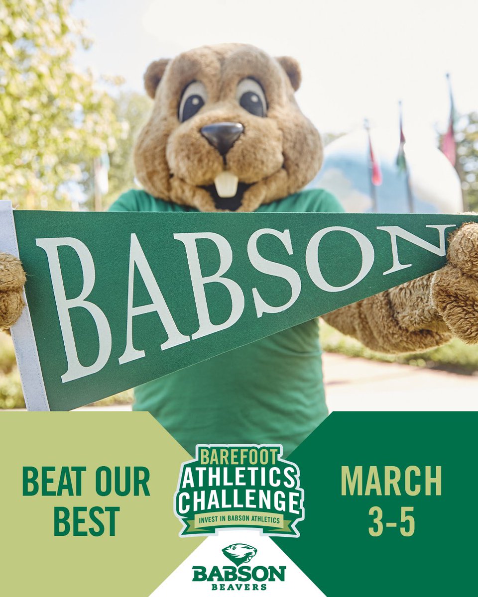 🗓️Barefoot Athletics Challenge March 3-5

Invest in Babson College Athletics!

babson.edu/alumni/giving/…