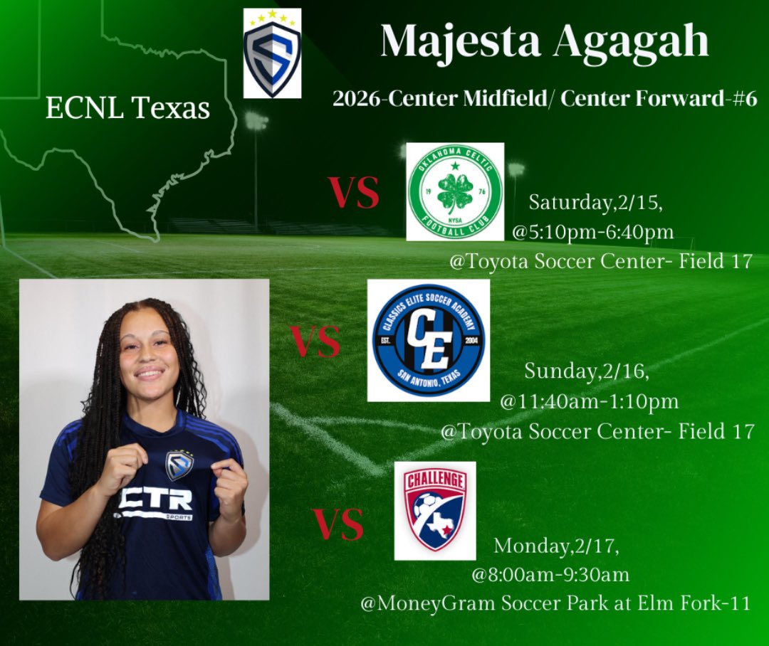 Here is my schedule for ECNL DALLAS. So excited for this opportunity. Would love to see you there!! 
<a href="/ImCollegeSoccer/">College Soccer Truth ™</a> <a href="/ImYouthSoccer/">ECNL/GA/Recruiting/College Soccer</a> <a href="/ECNLgirls/">ECNL Girls</a> <a href="/MarcABrunt/">Marc A. Brunt</a> <a href="/StingSoccerClub/">Sting Soccer Club</a>